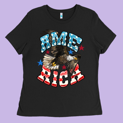 American Eagle Ladies Tee Designed By Howdyjamesfarm