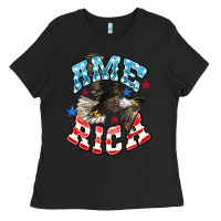 Black American Eagle Ladies Tee - HowdyJamesFarm