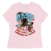 Bubblegum Pink American Eagle Ladies Tee - HowdyJamesFarm