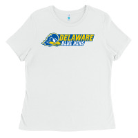 White delaware fightin' blue hens Ladies Tee - artisFamous