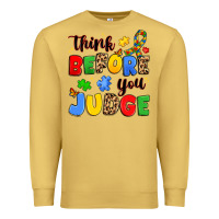 Antique Gold think before you judge Premium Sweatshirt - JahusDesignShop