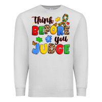 Dove Grey think before you judge Premium Sweatshirt - JahusDesignShop