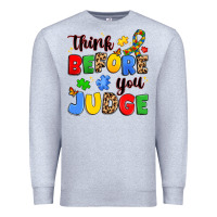 Heather Grey think before you judge Premium Sweatshirt - JahusDesignShop