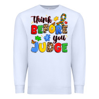 White think before you judge Premium Sweatshirt - JahusDesignShop