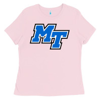 Bubblegum Pink middle tennessee mt logomark Ladies Tee - artisFamous