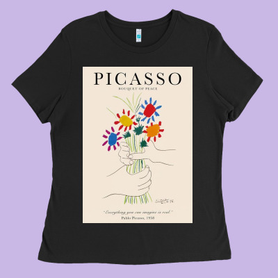 Pablo Picasso   Bouquet Of Peace Ladies Tee Designed By Artisfamous