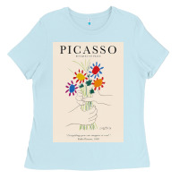 Baby Blue pablo picasso   bouquet of peace Ladies Tee - artisFamous