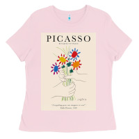 Bubblegum Pink pablo picasso   bouquet of peace Ladies Tee - artisFamous