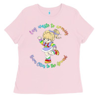 Bubblegum Pink rainbow brite badass   rainbow brite Ladies Tee - artisFamous