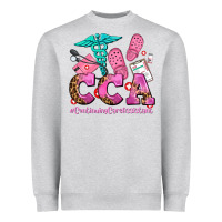 Heather Grey cca  continuing care assistant with crocs Heavyweight Sweatshirt - AdoDesignShop