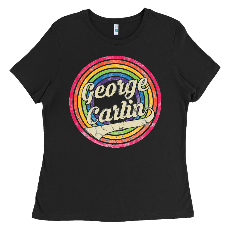 George Carlin   Retro Rainbow Faded Style Ladies Tee by artisFamous | Teevron