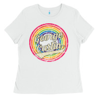 White george carlin   retro rainbow faded style Ladies Tee - artisFamous