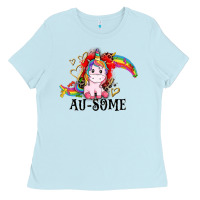 Baby Blue Au-some Ladies Tee - CowGirlArtShop
