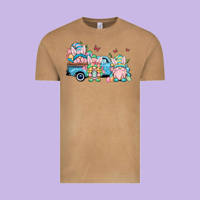 Easter Gnomes Truck Vintage Tee Designed By Oliviacreatesart