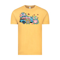 Vintage Mustard Easter gnomes truck Vintage Tee - OliviaCreatesArt