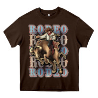 Chocolate Brown Rodeo Cowboy bull western Heavy Core Tee - HowdyJamesFarm