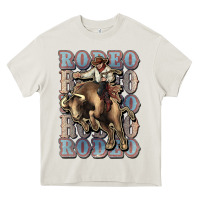 Cream Rodeo Cowboy bull western Heavy Core Tee - HowdyJamesFarm