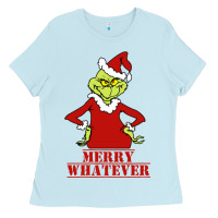 Baby Blue Merry Whatever Grinch Ladies Tee - artisFamous