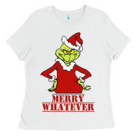 White Merry Whatever Grinch Ladies Tee - artisFamous