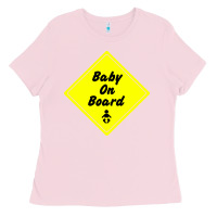 Bubblegum Pink baby on board Ladies Tee - artisFamous