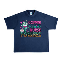 Navy Coffee Gives Me Nurse Powers Urban Heavy Tee - FaDigitalArtStudio