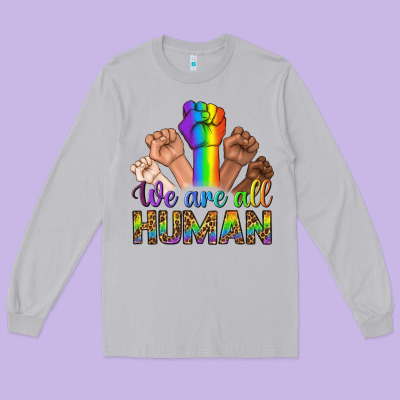 We Are All Human Long Sleeve Tee Designed By Bundleandbundleshop