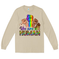 Mushroom We Are All Human Long Sleeve Tee - BundleAndBundleShop