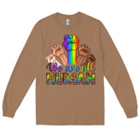 Toasted Coconut We Are All Human Long Sleeve Tee - BundleAndBundleShop