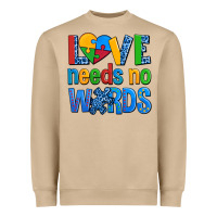 Mushroom love needs no words autism Heavyweight Sweatshirt - AdoDesignShop