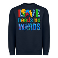 Navy love needs no words autism Heavyweight Sweatshirt - AdoDesignShop