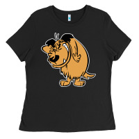 Black smile mumbly muttley dog Ladies Tee - artisFamous