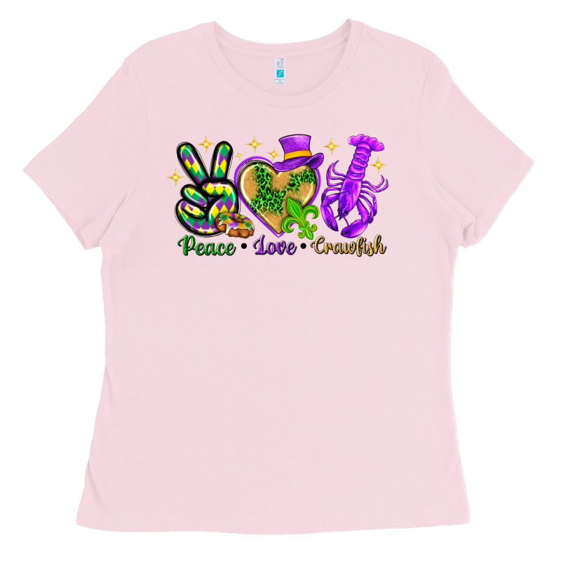 Peace Love Crawfish Ladies Tee by HowdyJamesFarm | Teevron