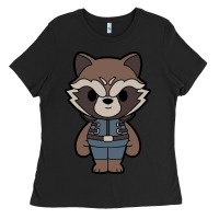 Black rocket racoon chibi Ladies Tee - artisFamous