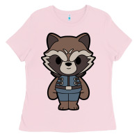 Bubblegum Pink rocket racoon chibi Ladies Tee - artisFamous