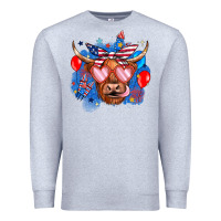 Heather Grey western america cow Premium Sweatshirt - JahusDesignShop