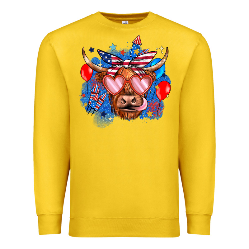 Western America Cow Premium Sweatshirt by JahusDesignShop | Teevron