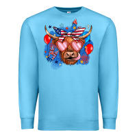 Ocean Blue western america cow Premium Sweatshirt - JahusDesignShop