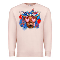 Pale Pink western america cow Premium Sweatshirt - JahusDesignShop