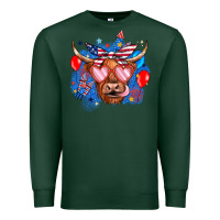 Sports Green western america cow Premium Sweatshirt - JahusDesignShop