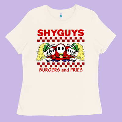 Shy Guys Burger And Fries Ladies Tee Designed By Artisfamous