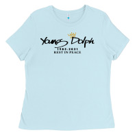 Baby Blue Rest in Peace Young Dolph Ladies Tee - artisFamous