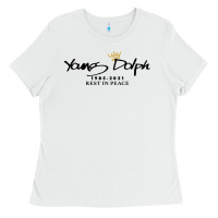 White Rest in Peace Young Dolph Ladies Tee - artisFamous