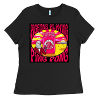 Black Best Pigeons Playing Ping Pong Music Ladies Tee - artisFamous