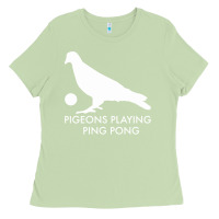 Matcha Best Pigeons Playing Ping Pong Music Ladies Tee - artisFamous