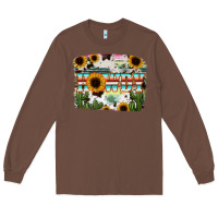 Chestnut Howdy Serape And Sunflower Long Sleeve Tee - RanaPortraitStore