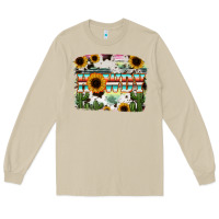 Mushroom Howdy Serape And Sunflower Long Sleeve Tee - RanaPortraitStore