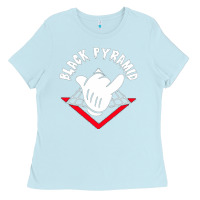 Baby Blue black pyramid Ladies Tee - artisFamous