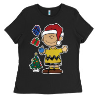 Black charlie brown christmas gifts Ladies Tee - artisFamous