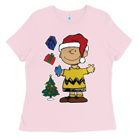 Bubblegum Pink charlie brown christmas gifts Ladies Tee - artisFamous
