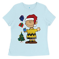 Baby Blue charlie brown christmas gifts Ladies Tee - artisFamous